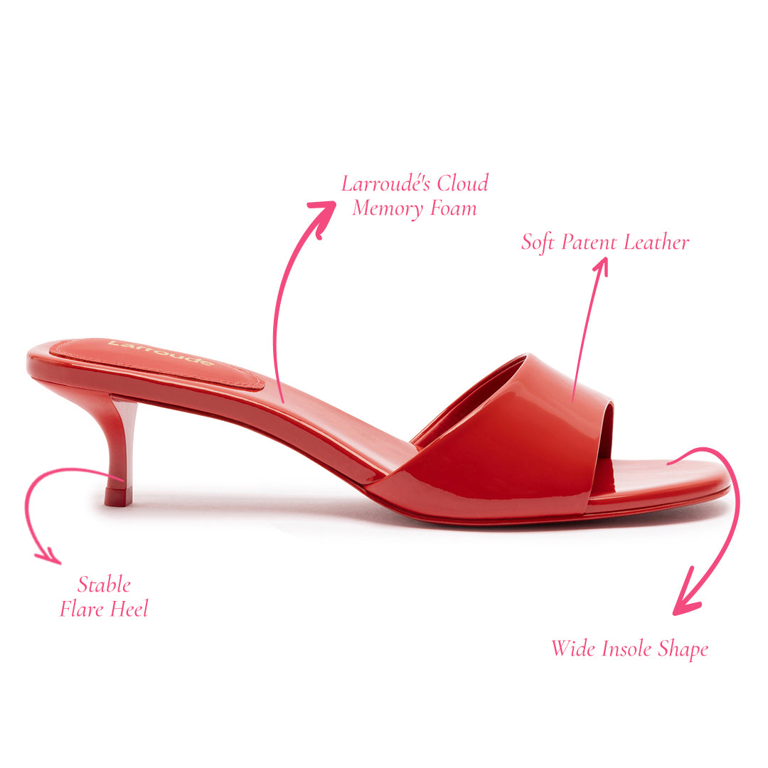 Greta Mule In Scarlet Patent Leather