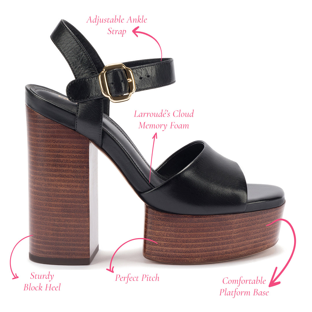 Vanessa Platform Sandal In Black Leather