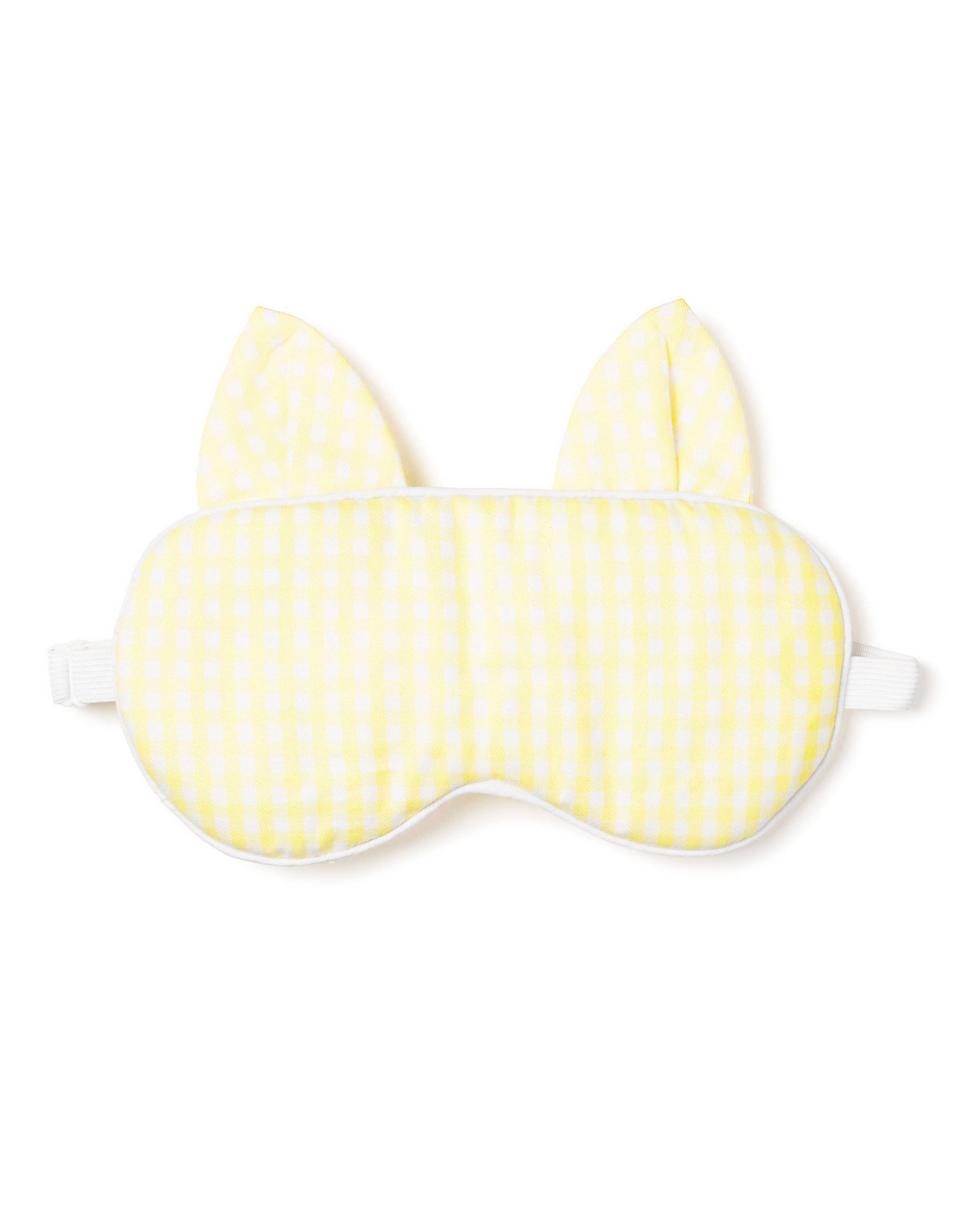 Adult's Kitty Sleep Mask in Yellow Gingham