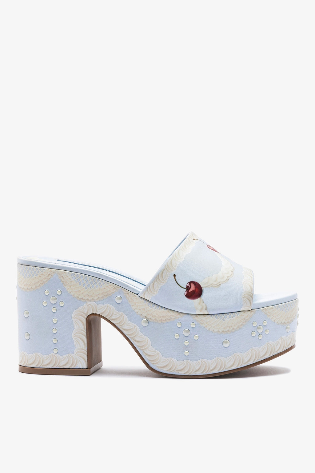 u*5様 Sabão MeRISE 新品未開封（Hysteric Blue）Sa Blue Satin High Heel Platform Mule Miso Cake – Larroude