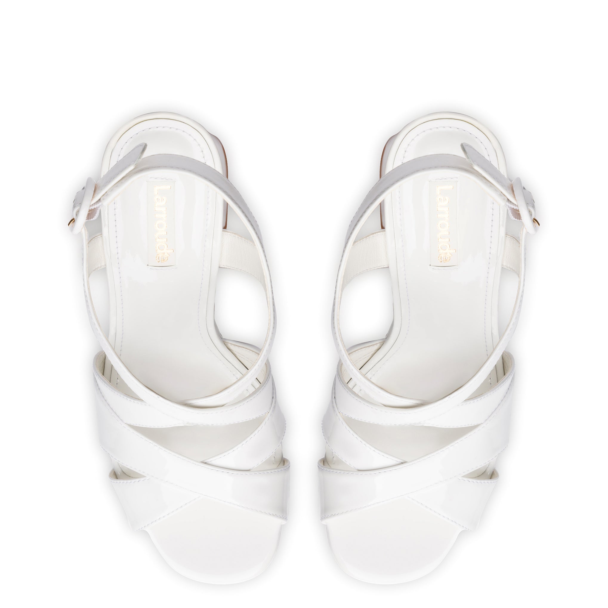Bee Sandal In White Patent Leather