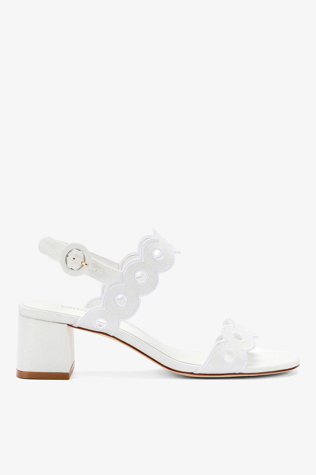 Florence Broderie Sandal In White Raffia - Shoes - Larroudé – Larroude