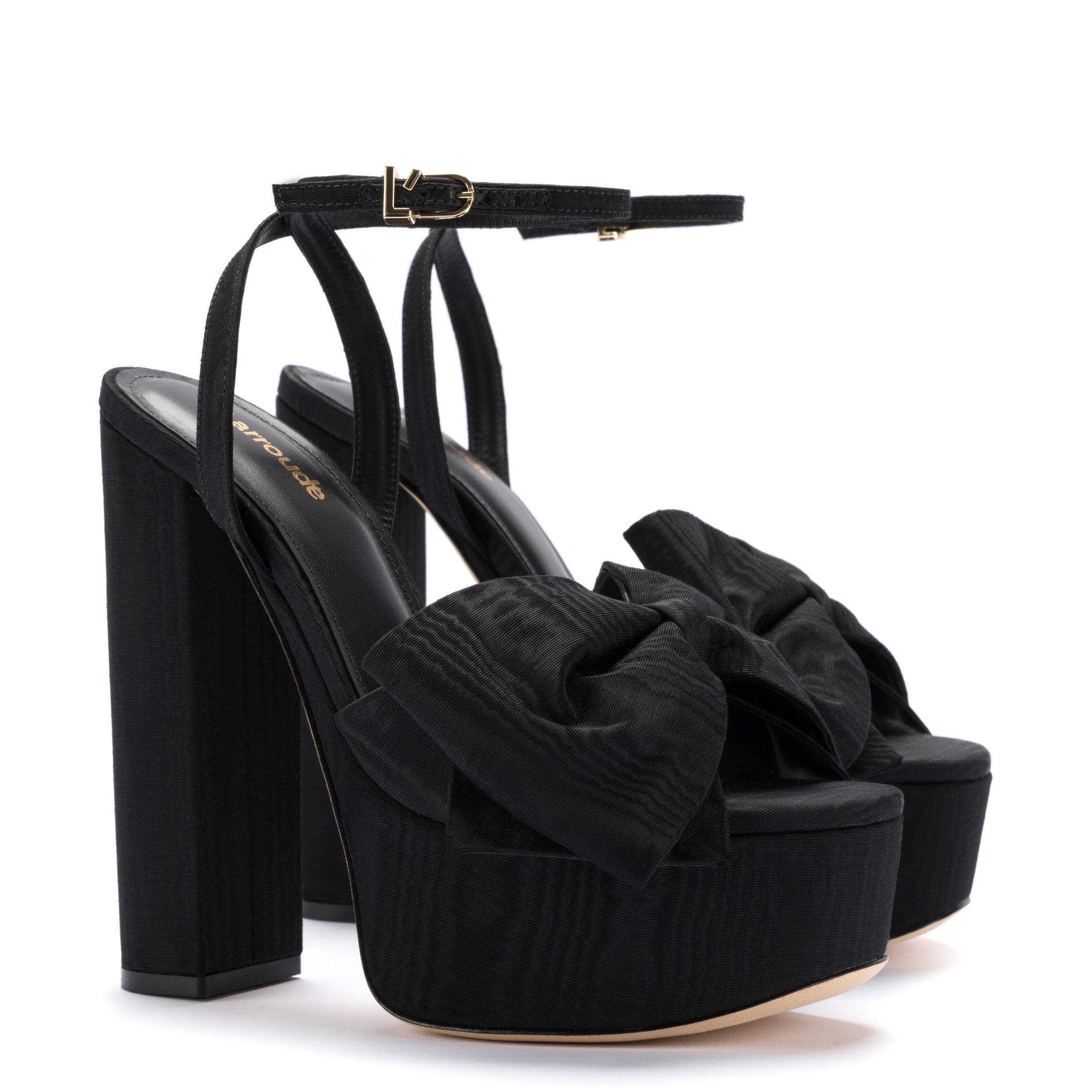 Elle Platform Sandal In Black Fabric