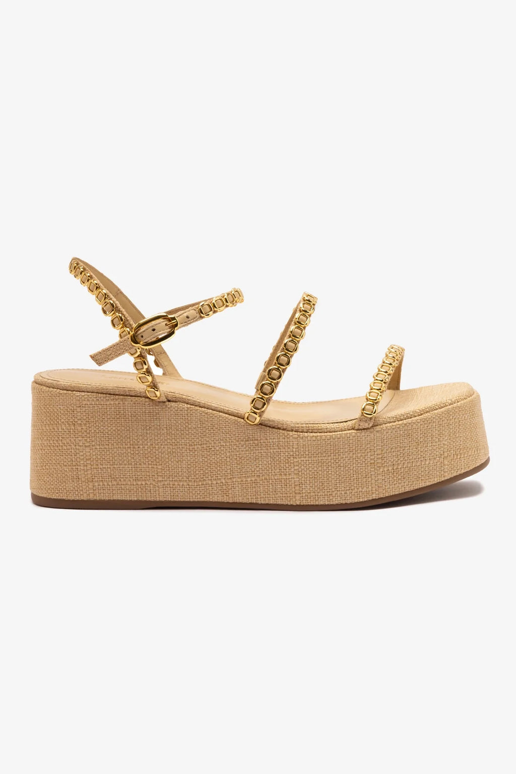 Gio Milanina Flatform Sandal In Beige Raffia – Larroude