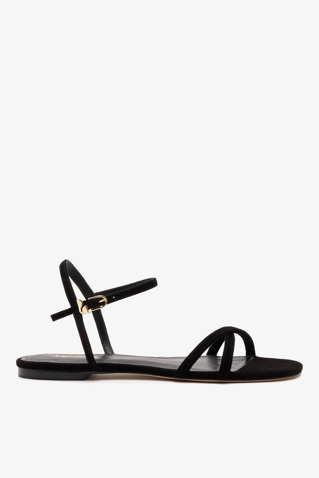 Annie Sandal Ankle Tie In Black Leather - Sandals - Larroudé
