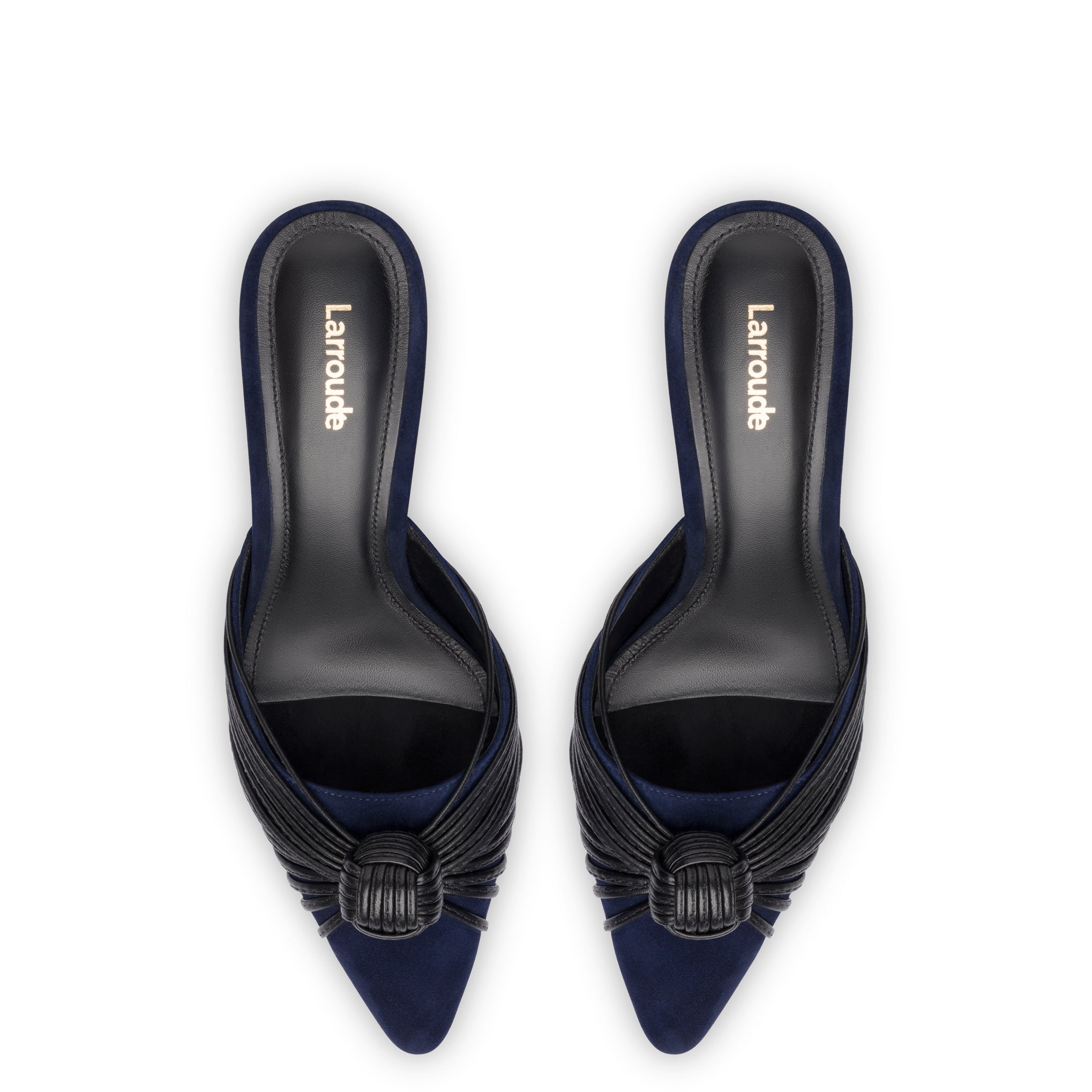 Mini Valerie Pump In Navy Suede and Black Leather