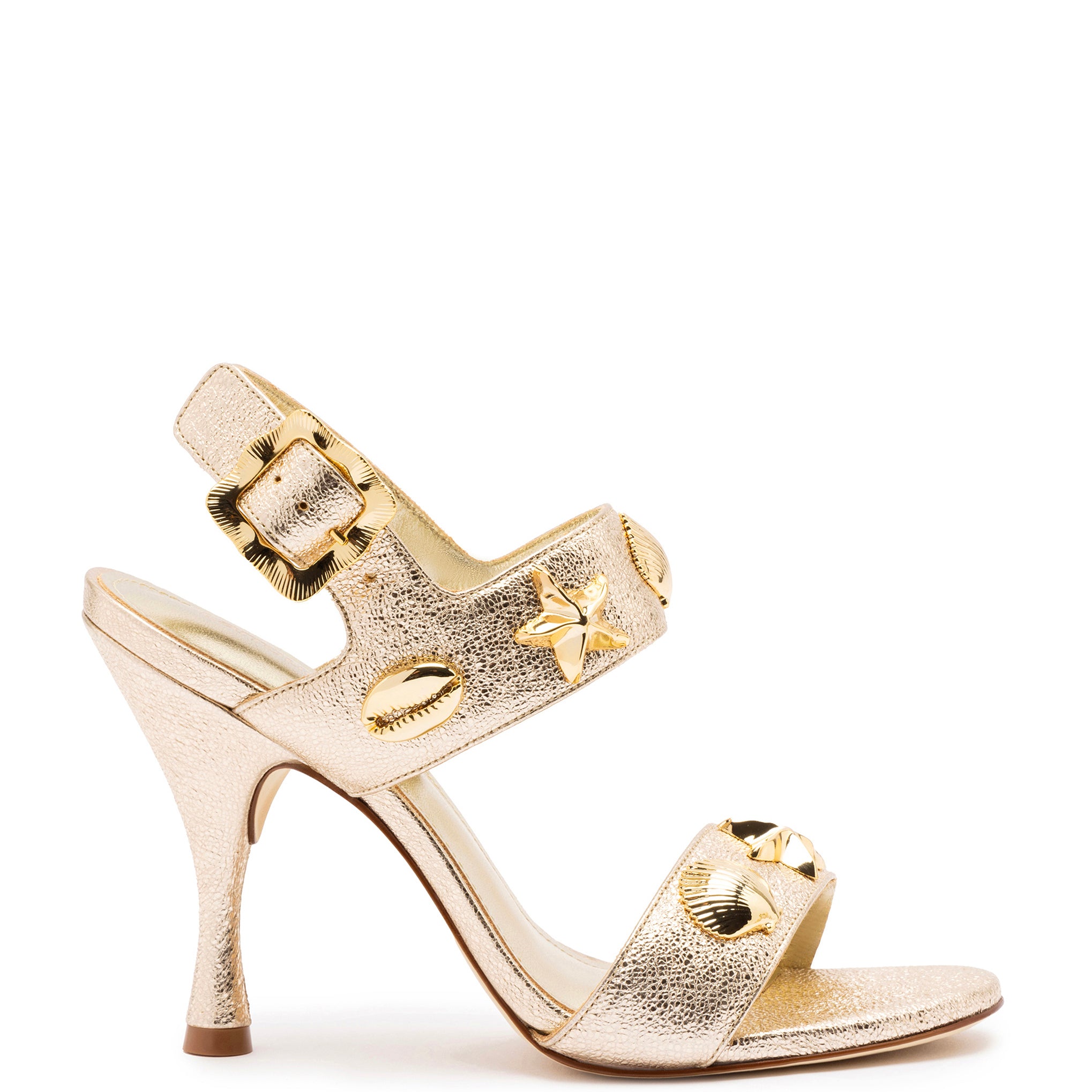 Madison Sandal In Gold Metallic Leather