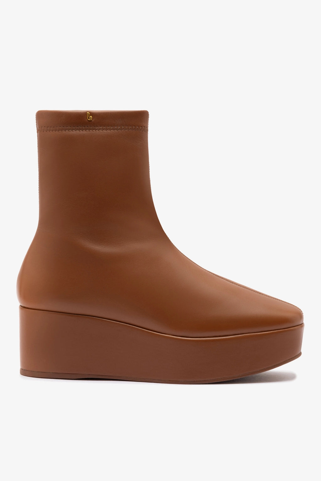 Dani New Flatform Boot In Caramel Leather – Larroude