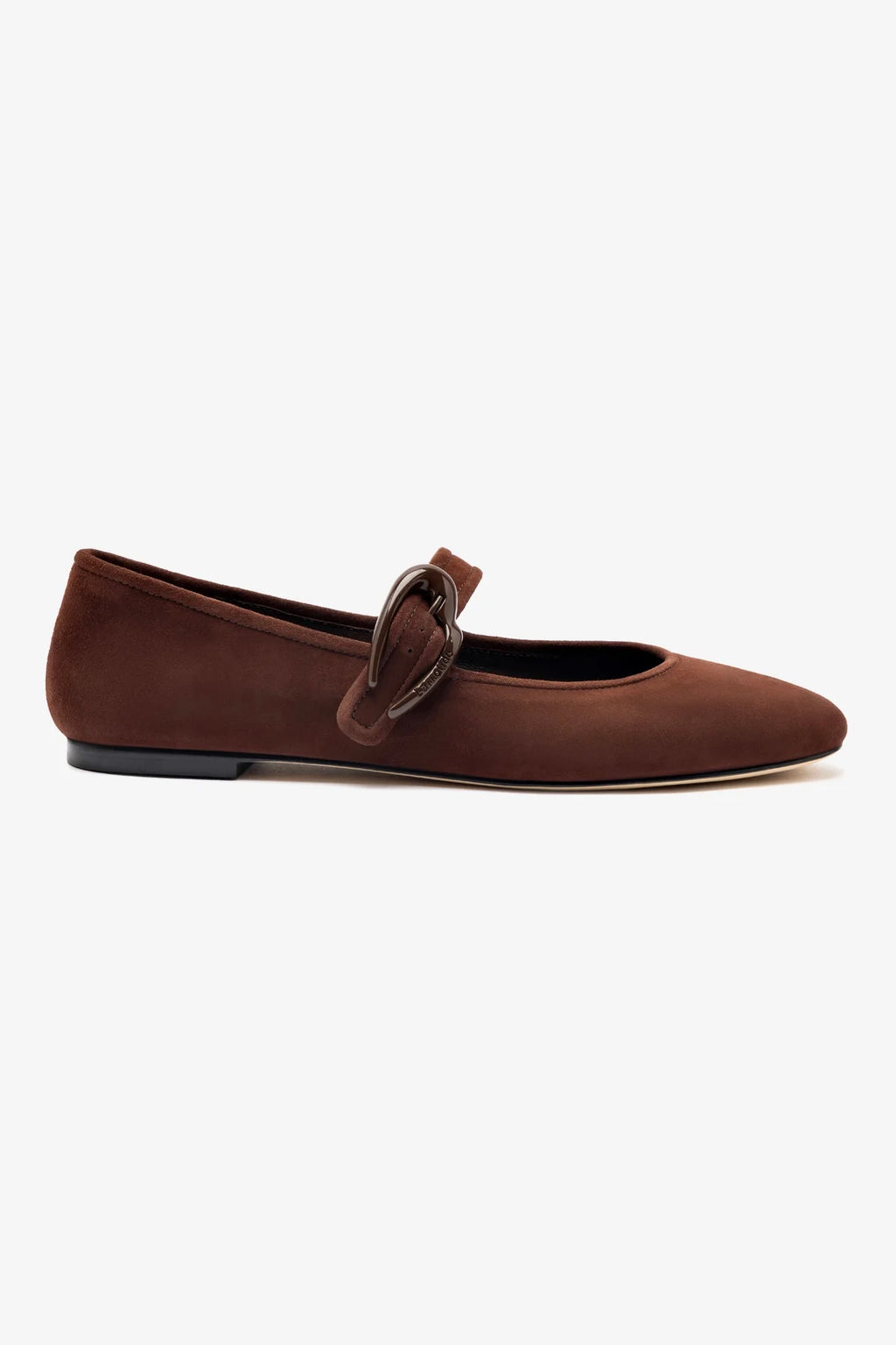 Verona Ballet Flat In Brown Suede Flats Larroud Larroude verona-ballet-flat-in-brown-suede-flats-larroud-larroude
