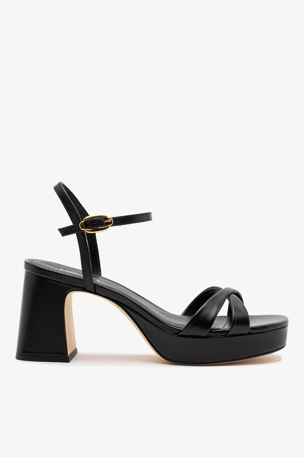 Bianca Low Sandal In Black Leather - Sandals - Larroudé – Larroude