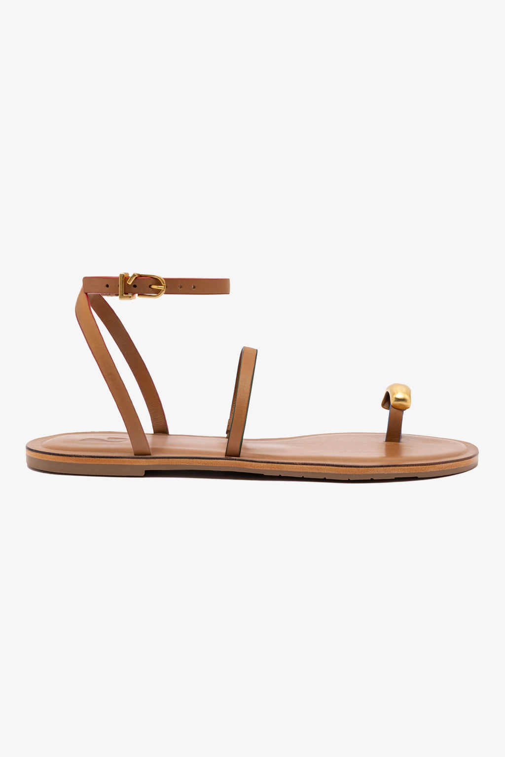 Biarritz Flat Sandal In Light Caramel Leather – Larroude