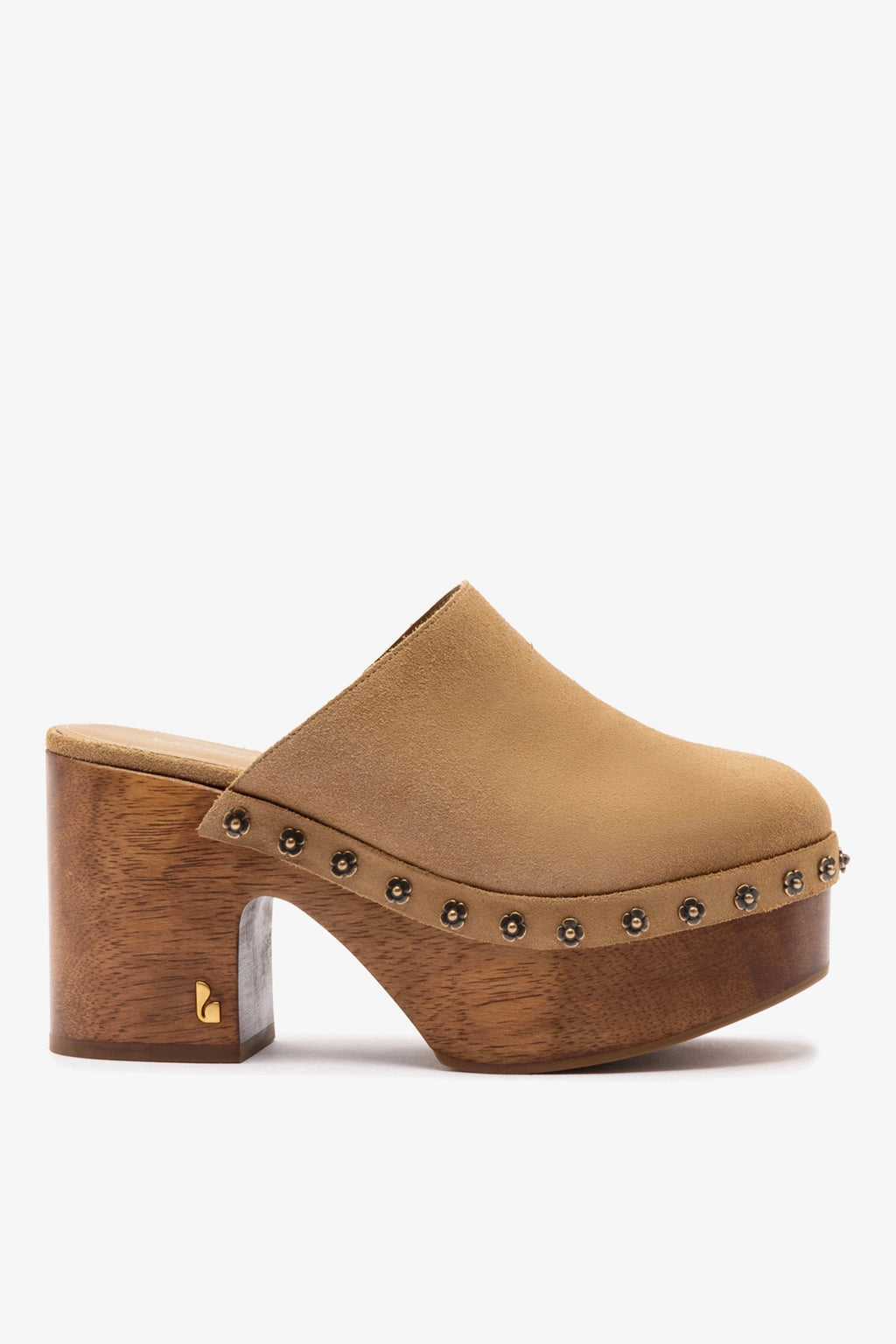 Miso Wooden Platform Clog In Peanut Suede – Larroude