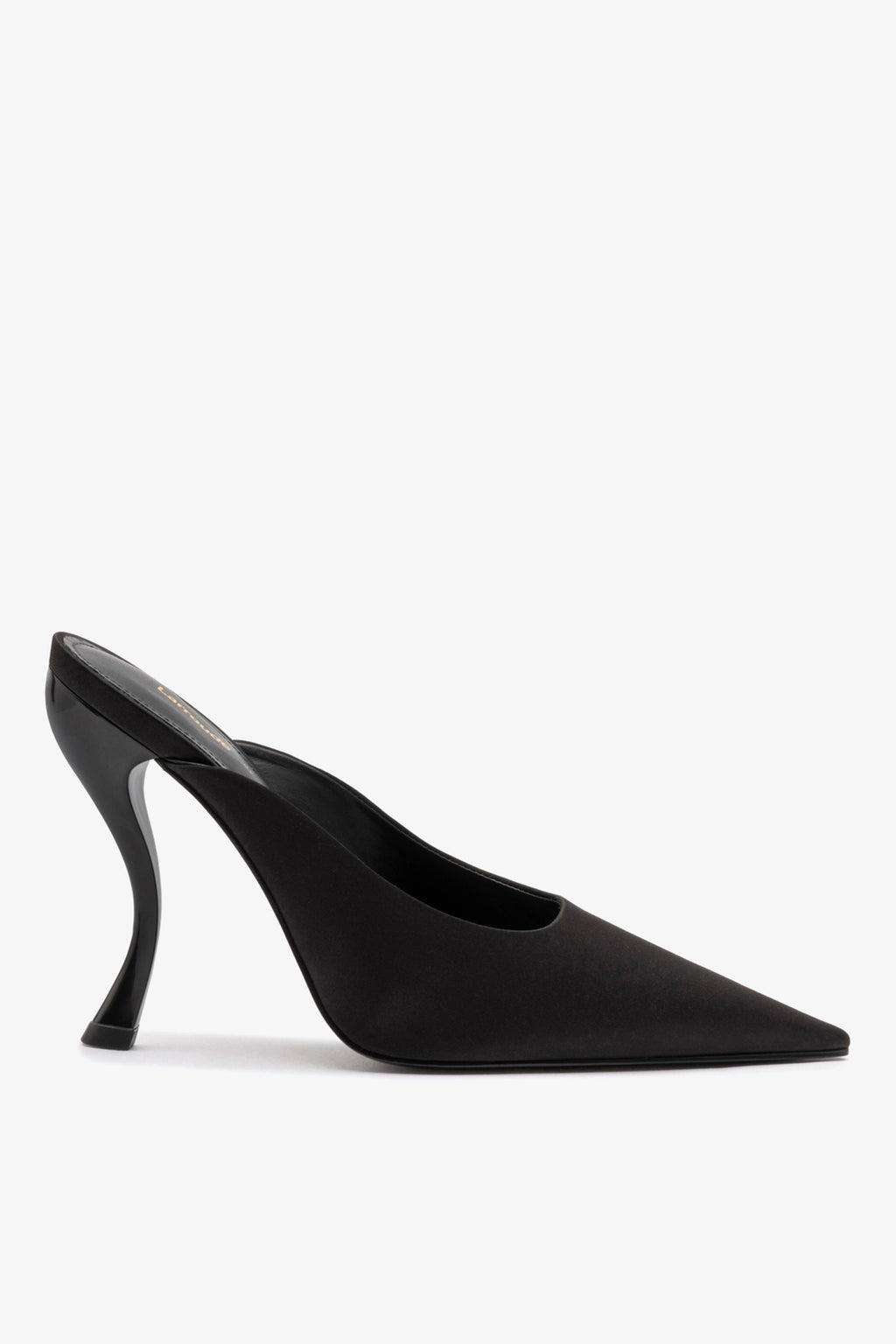 Larroudé by Nicolò B. Inna Mule In Black Satin - Heels - Larroudé