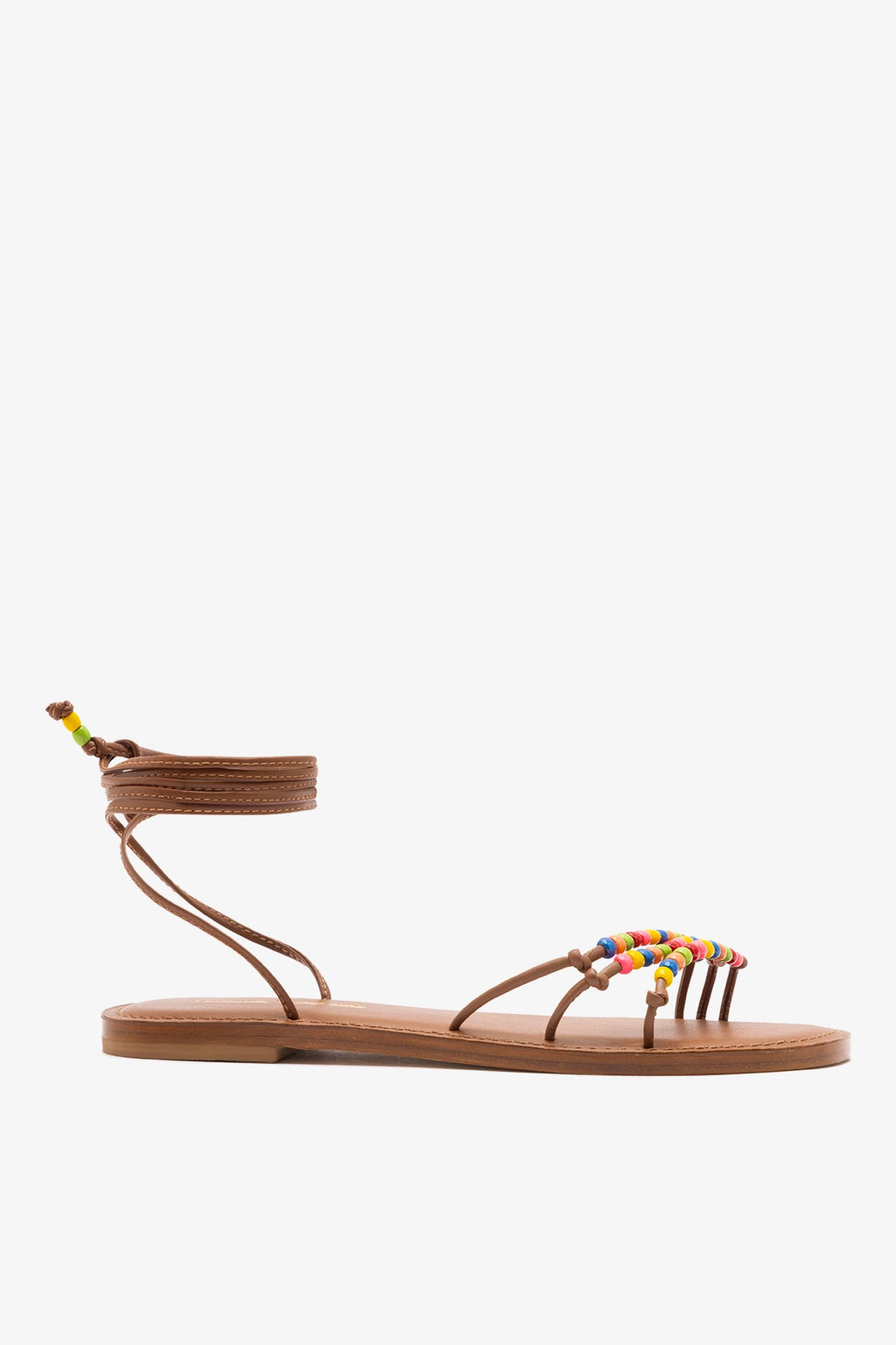 Larroudé x Ciao Lucia: Susana Flat Sandal Caramel Leather – Larroude