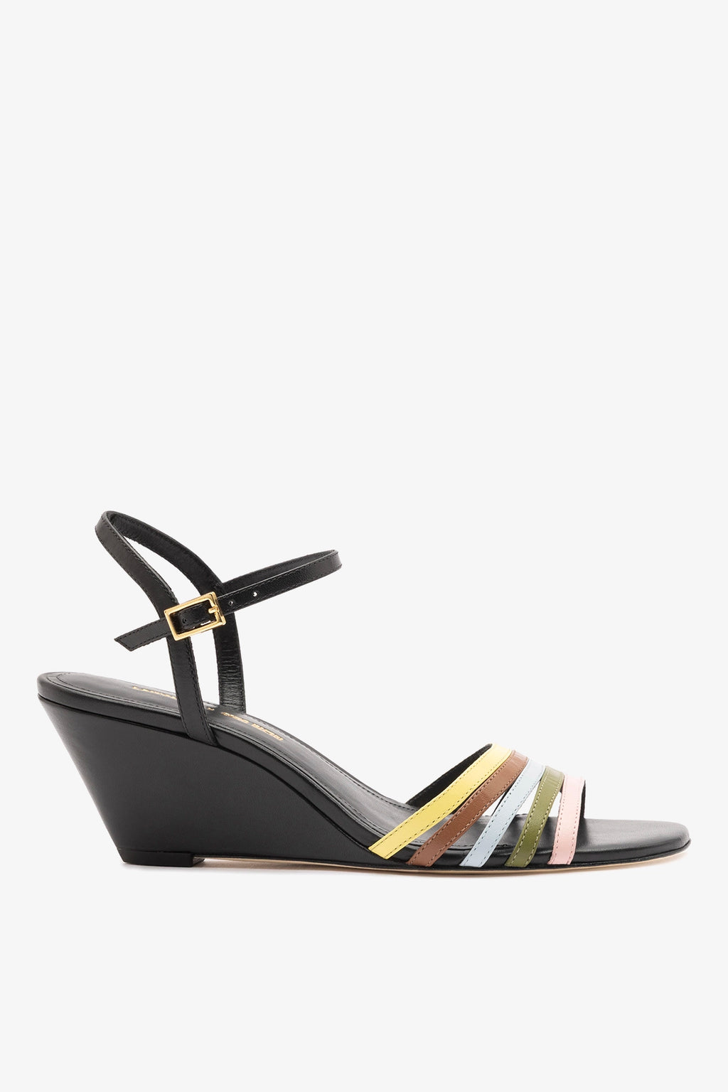 エグロジャパン　lucia Larroudé x Ciao Lucia: Daiana Wedge Sandal Black Leather – Larroude