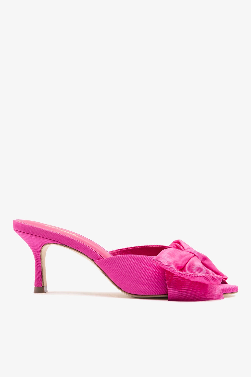 Elle Peep Toe Mule Magenta Silk – Larroude