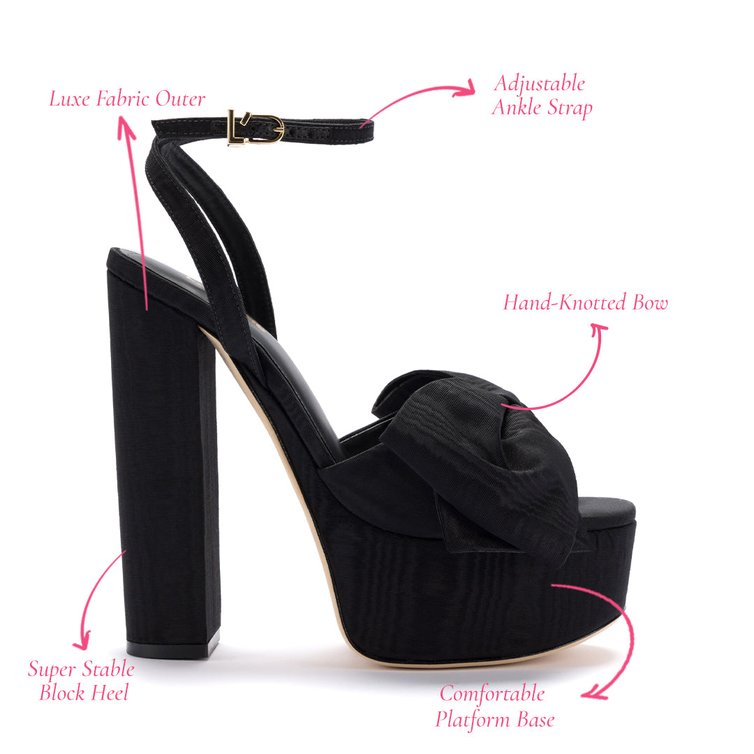 Elle Platform Sandal In Black Fabric