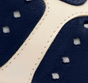 Navy Suede and Ivory Leather