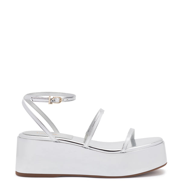 Gio Flatform Sandal In Specchio Silver - Larroude