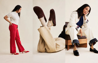 Three women wearing shoes