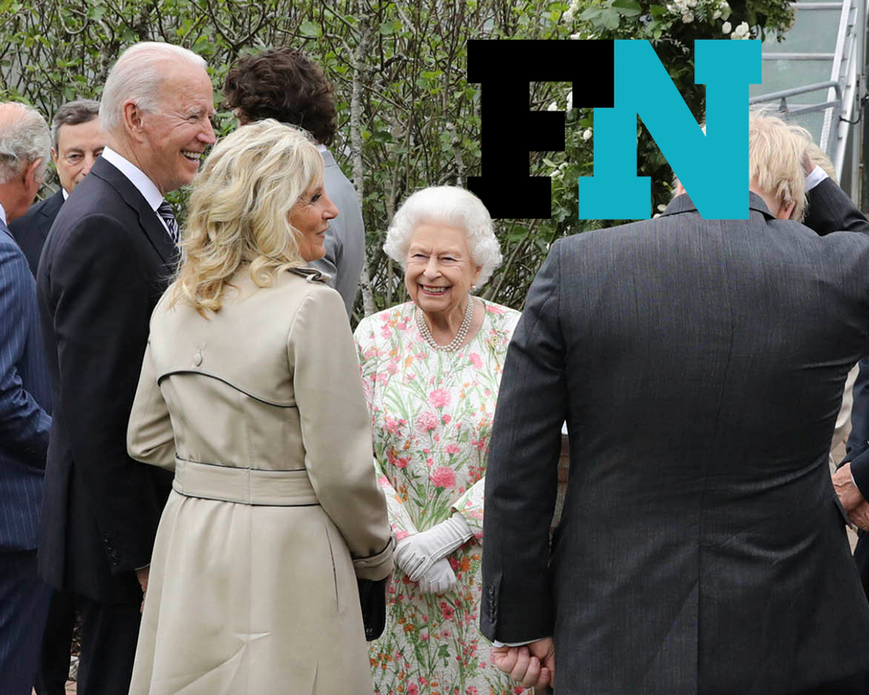 Jill Biden Wears Trench Coat & Pumps to Meet Queen Elizabeth at G7 Summit Reception
