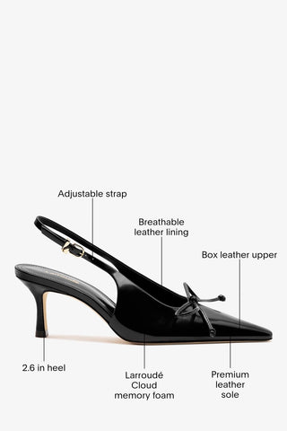 Bardot Pump Black Leather Pump Larroudé