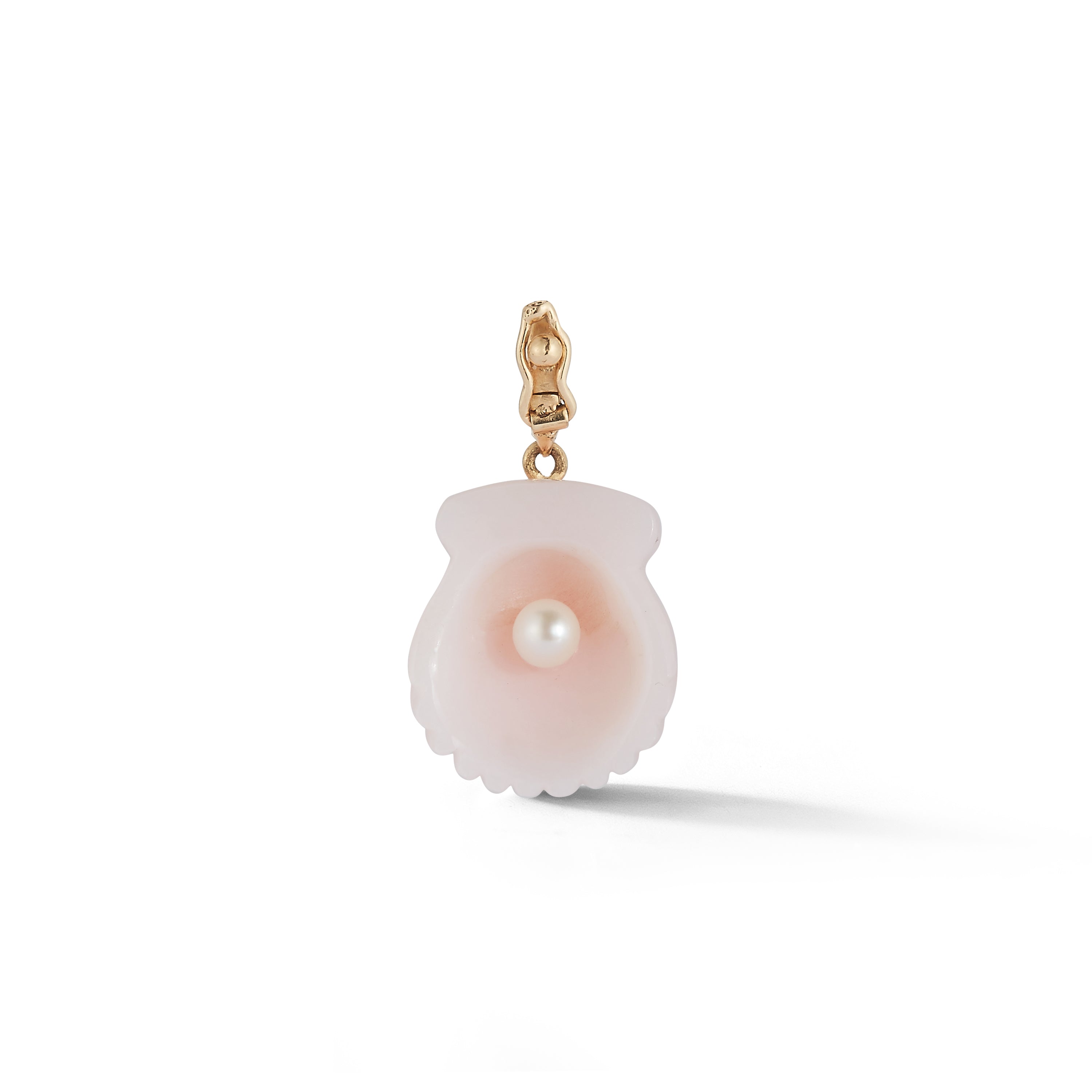 Dream Shell Pendant - Pink Opal