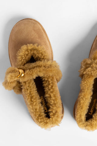 Verona Cozzy Ballet Flat Peanut Suede Ballet Larroudé