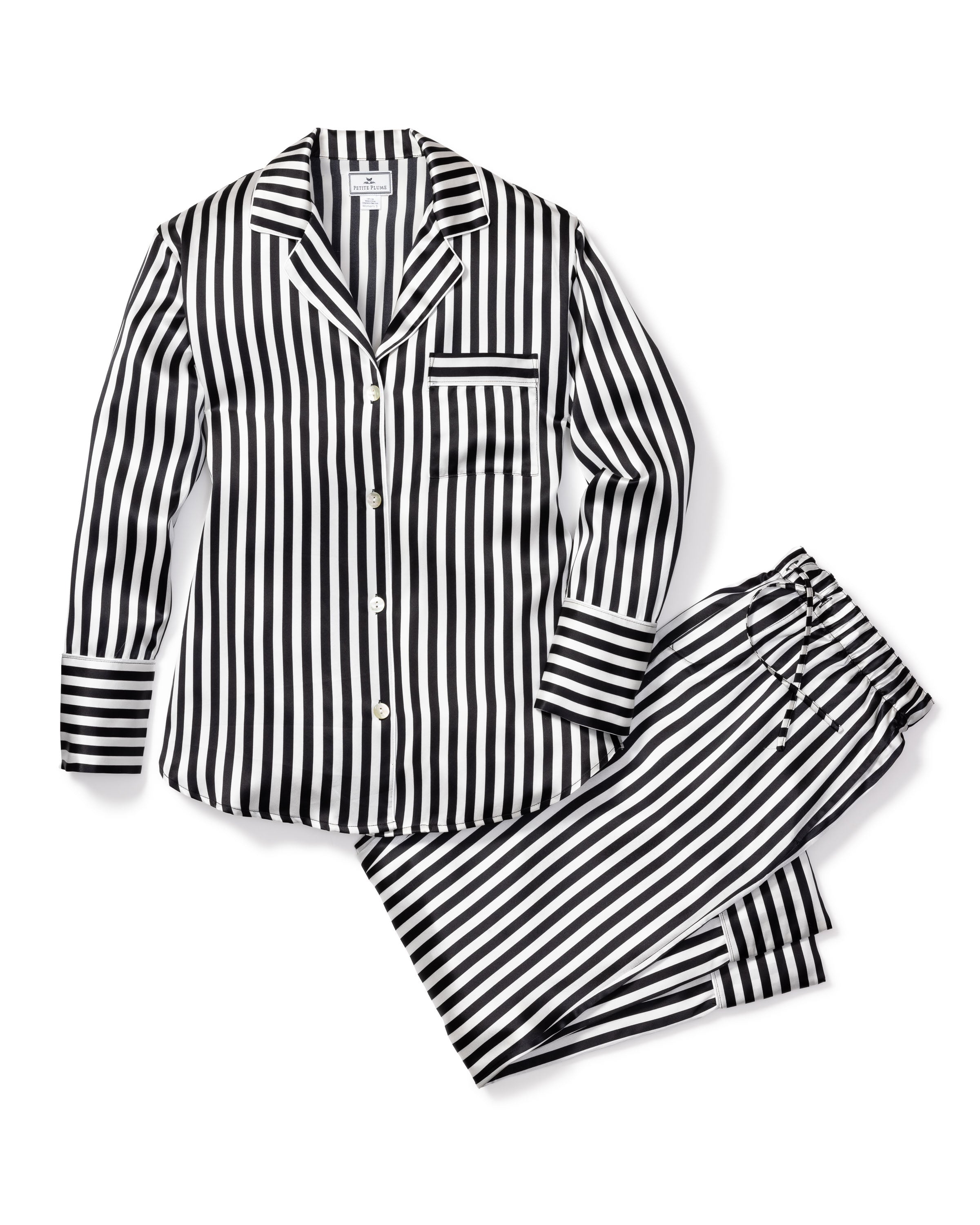 Stripe silk online pyjamas