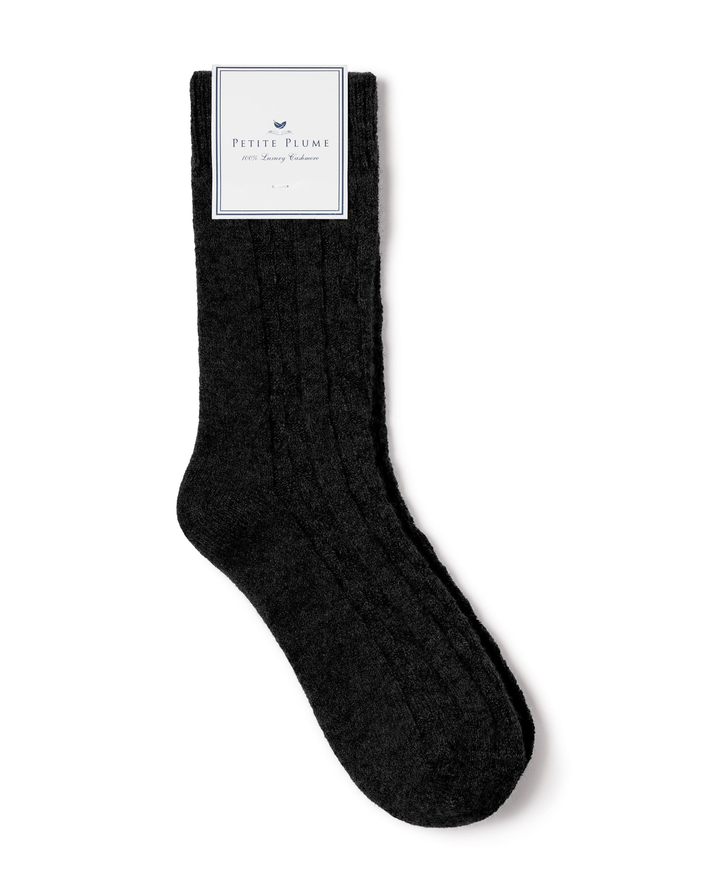 100% Cashmere Women's Socks in Black