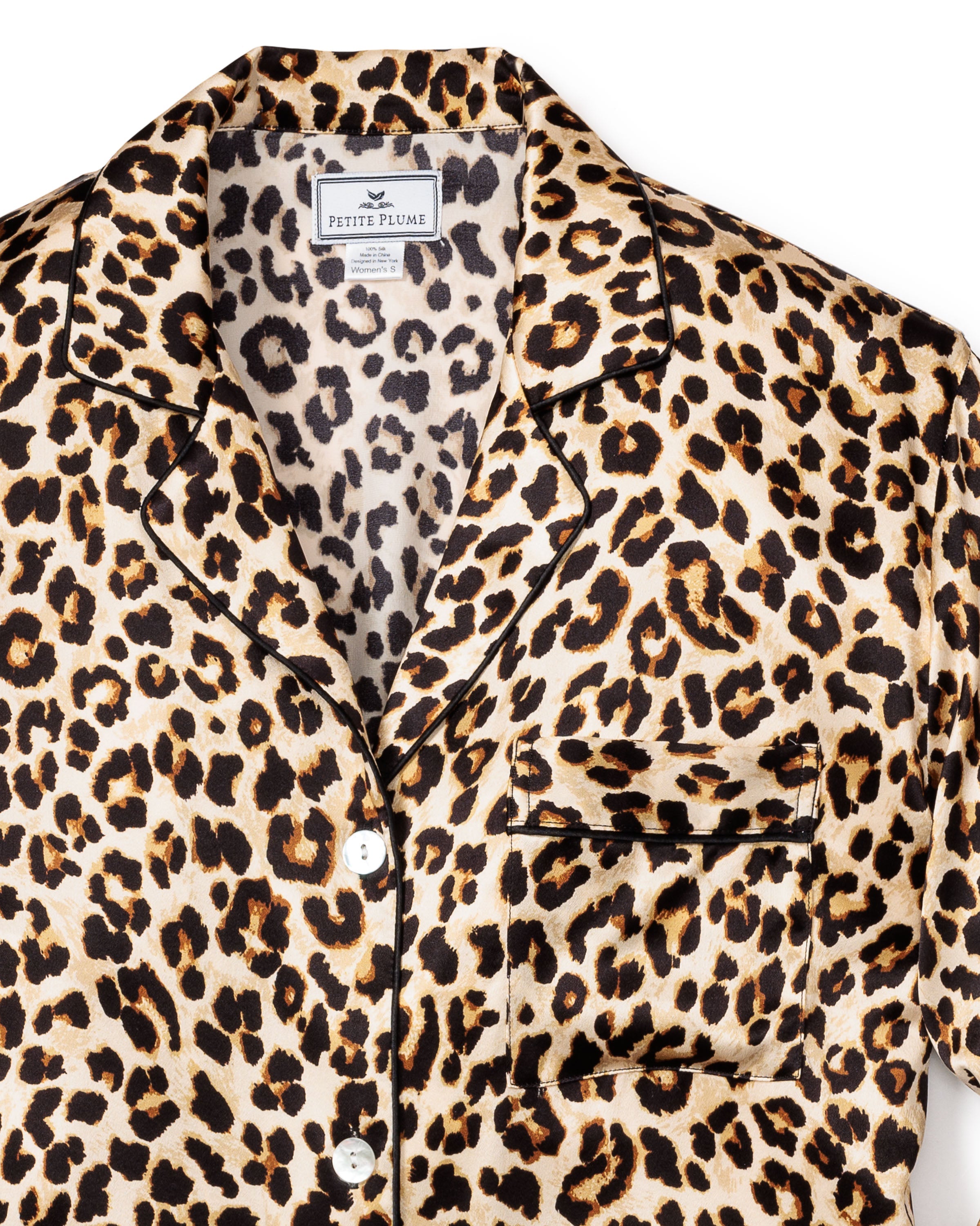Veronica Beard x Petite Plume Silk Leopard Pajama Set