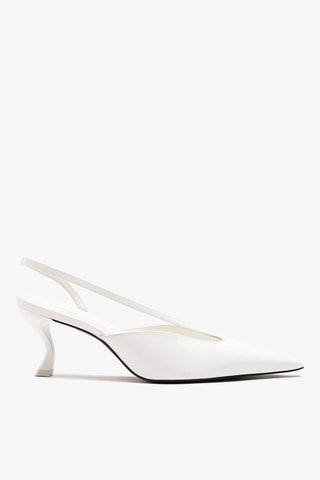 Larroudé by Nicolò B.: Lucia Slingback Pump White Patent Leather Pump Larroudé x Nicolò Beretta