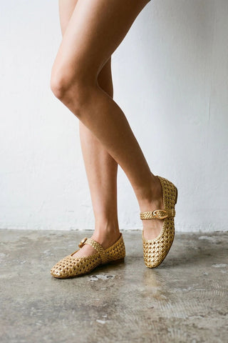 Verona New Macrame In Gold Metallic Leather