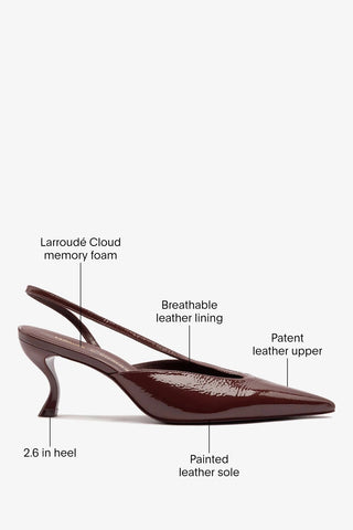 Larroudé by Nicolò B.: Lucia Slingback Pump Burgundy Patent Leather Pump Larroudé x Nicolò Beretta