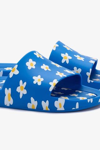 Melissa x Larroudé Pool Slide in Blue Floral Rubber