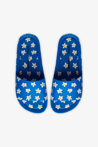 Melissa x Larroudé Pool Slide in Blue Floral Rubber