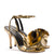 Penelope Sandal In Gold Cracked Metallic Leather