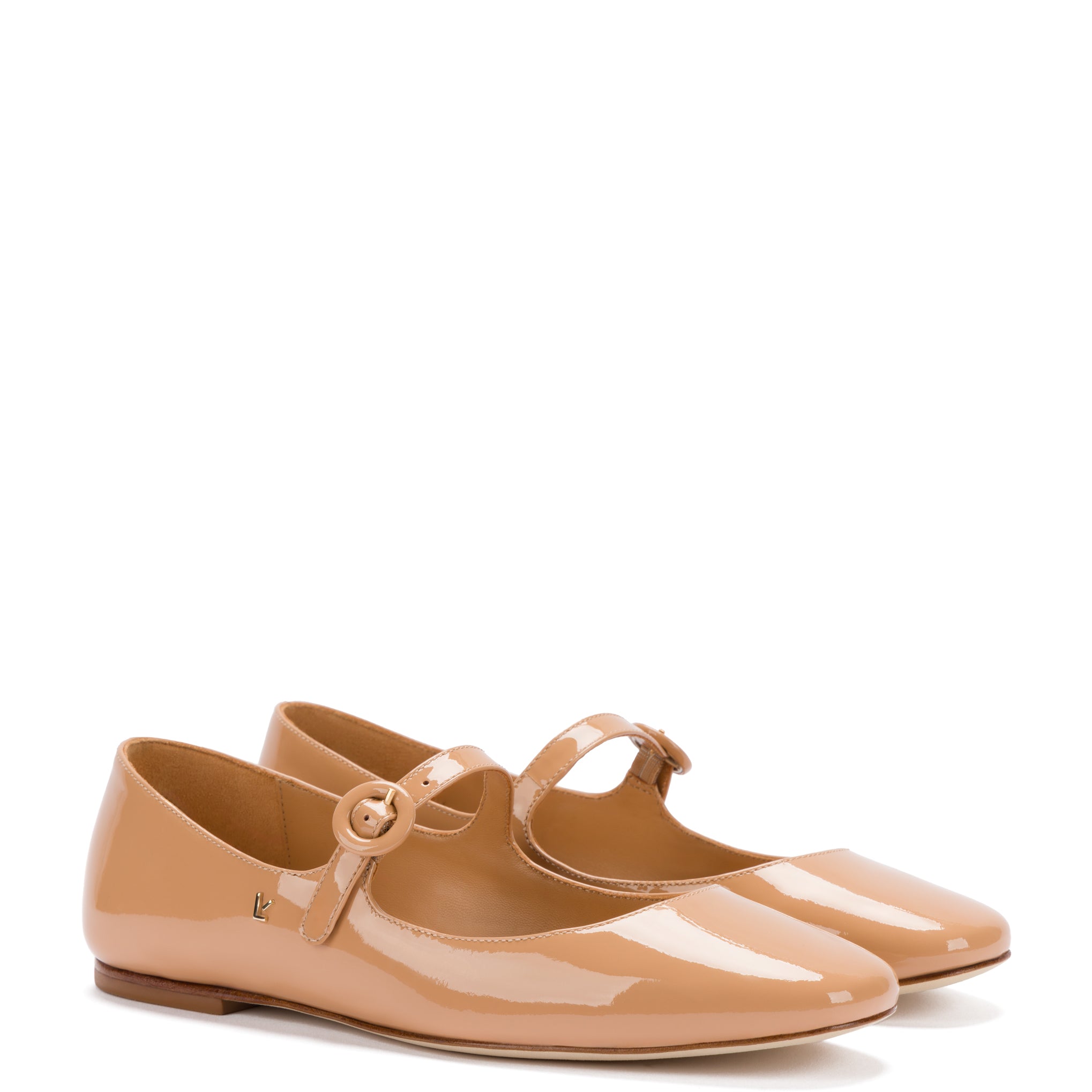 Blair Ballet Flat In Tan Patent Leather