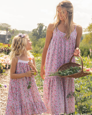 Camisón de sarga para mujer Chloe en Fleurs de Rose