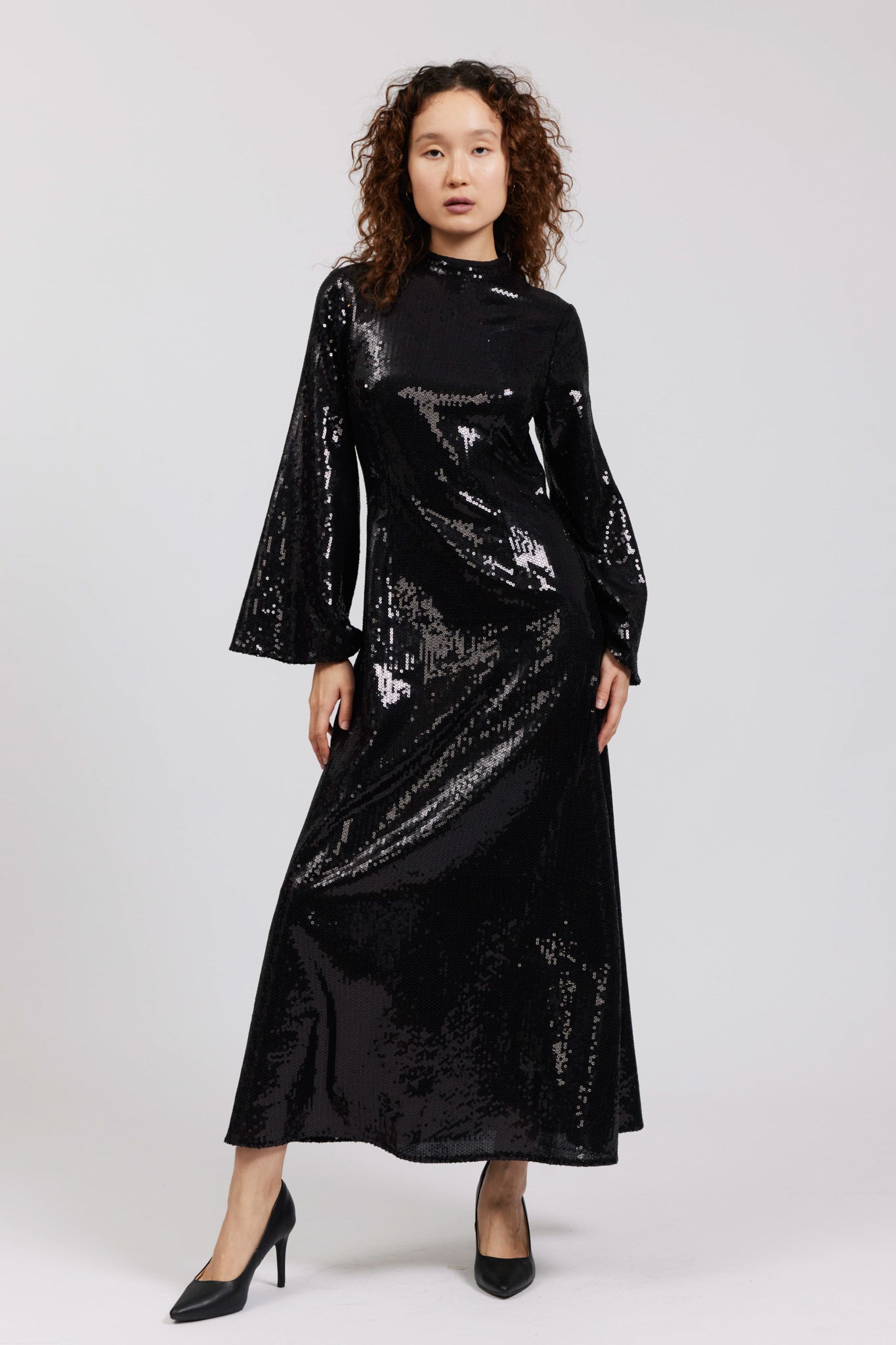 Dolly Dress in Black Sequin