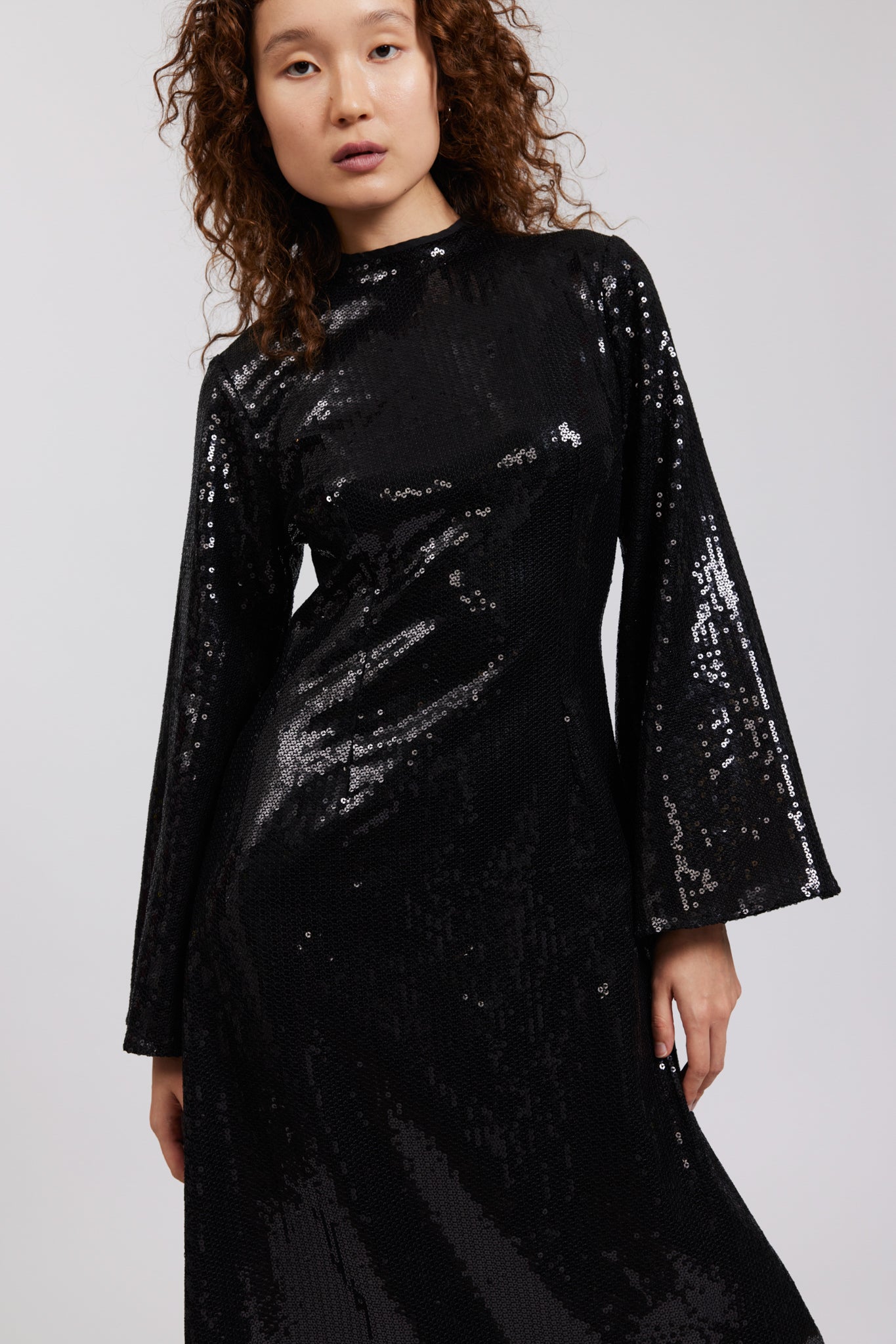 Dolly Dress in Black Sequin