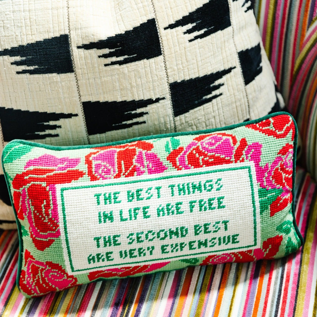 Embroidered pillows 2024 with sayings