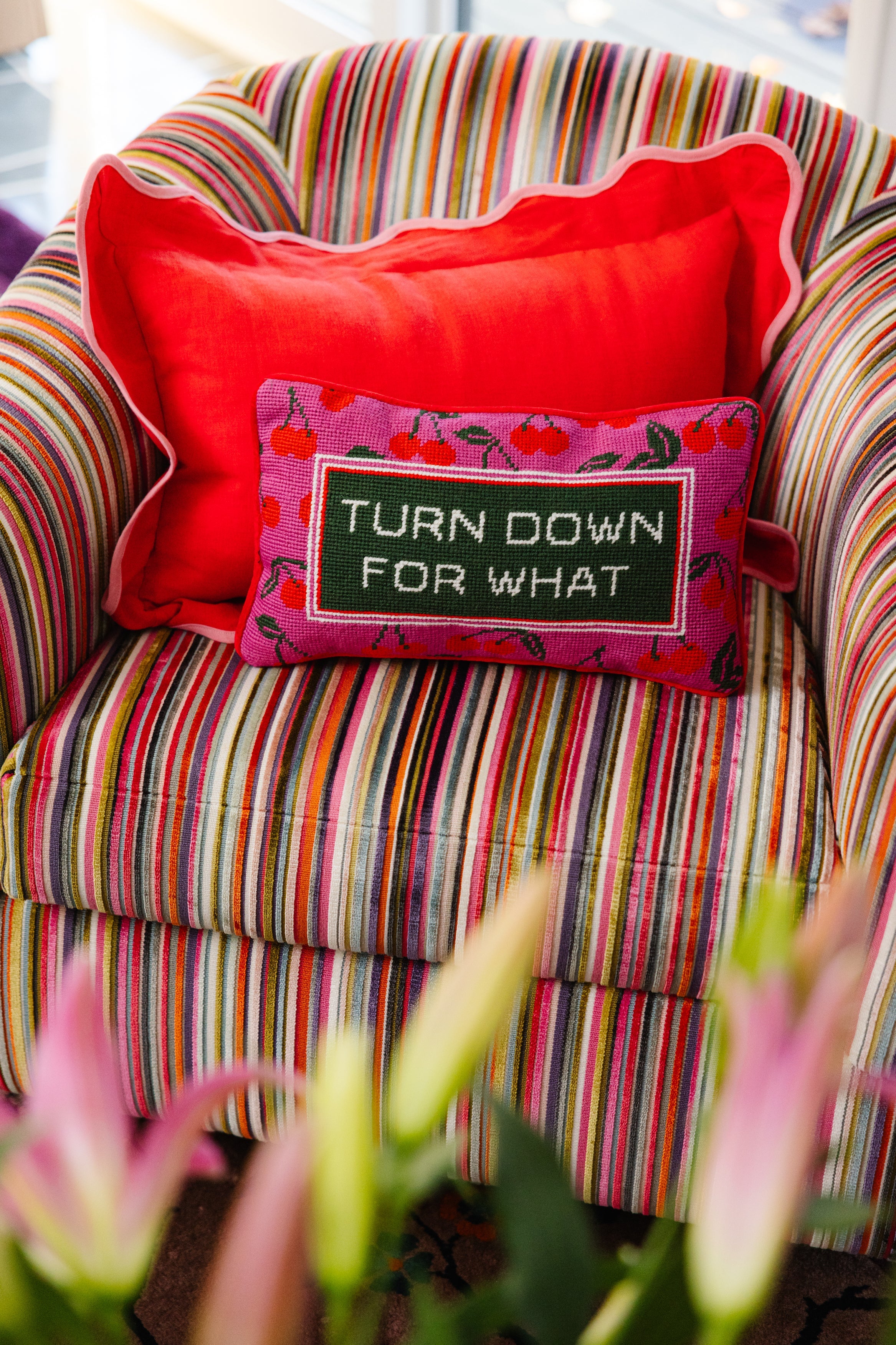 Turn Down Needlepoint Pillow