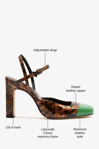 Sabine Pump Tortoise and Evergreen Patent Leather Pumps Larroudé