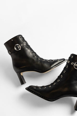 Patti Boot Black Leather Boot Larroudé