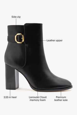 Alicia Low Boot Black Leather Boot Larroudé