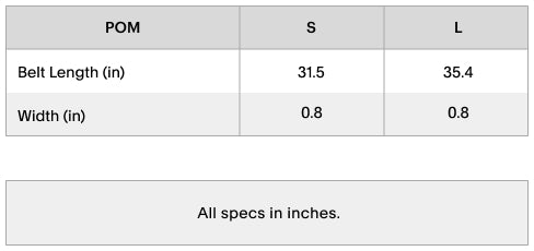 Size chart