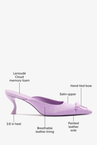 Larroudé by Nicolò B.: Maria Mule Lilac Satin Pump Larroudé x Nicolò Beretta