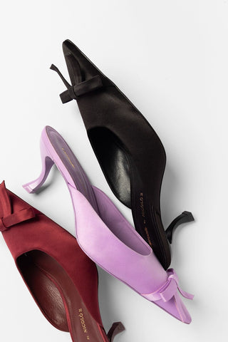 Larroudé by Nicolò B.: Maria Mule Black Satin Pump Larroudé x Nicolò Beretta