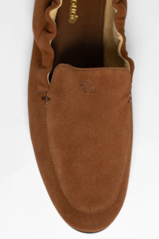 Penny Light Loafer Burnt Umber Suede Loafer Larroudé